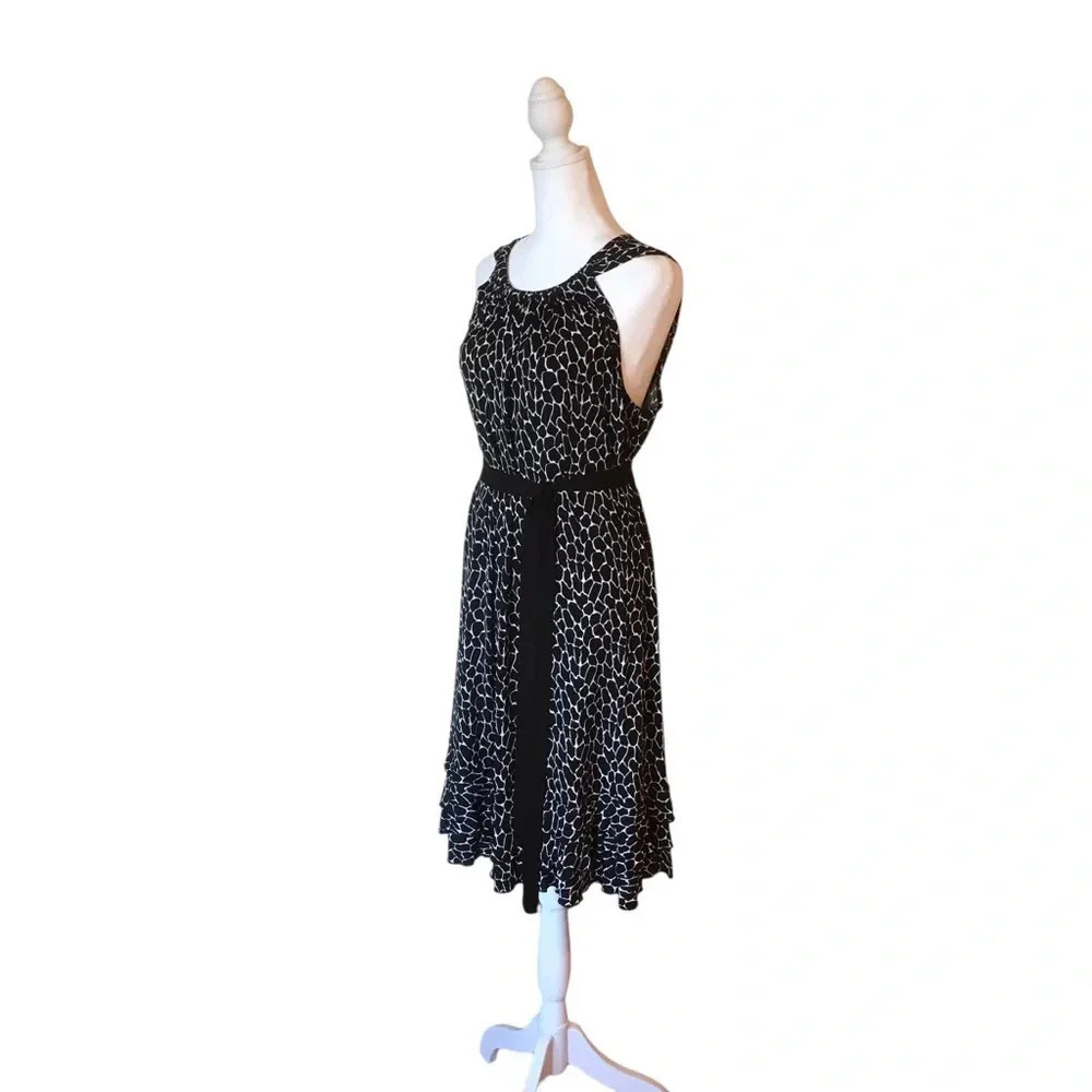 Black & White Polka Dot Midi Sleeveless Dress Barn Dress size 16 - Picture 8 of 10
